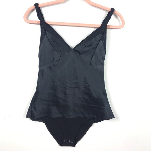 RtA Livia 100% Silk And Stretch-tulle Bodysuit - Black - Picture 6 of 15